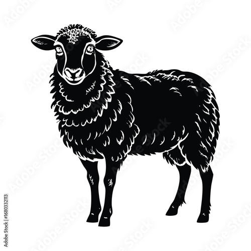 sheep on black background