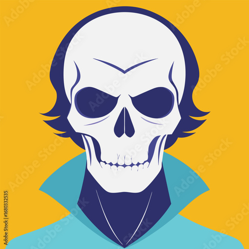 skull on black background