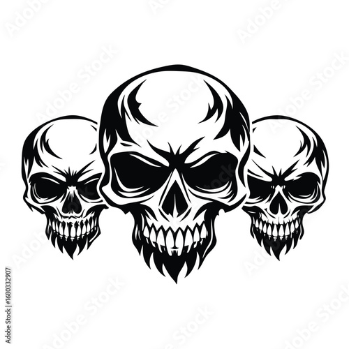 skull on black background
