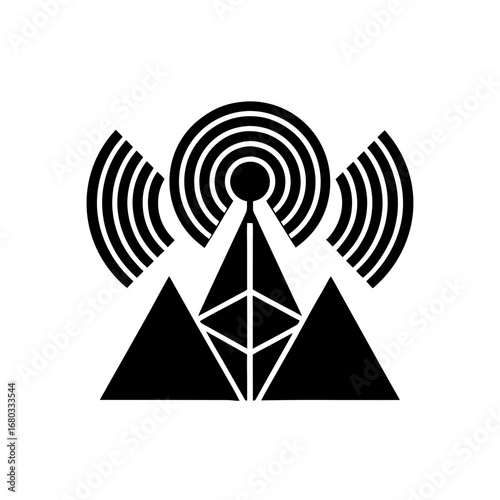 abstract representation of airwaves or signals  co