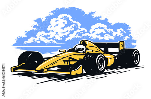 Race car racing. Racing Team Design. Super Car Racing Illustration Design. Super sports racing car. Sports car drifting. Fast wheels challenge. Racing club Illustration. Automobile speed race poster.