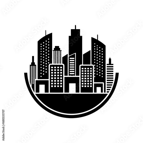 smart city cityscape icon vector isolated 