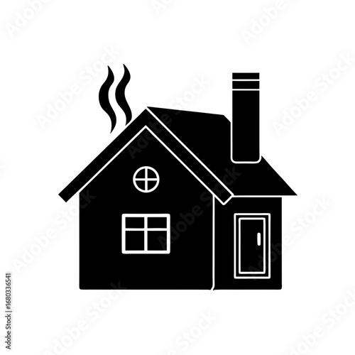 vector silhouette of a house  vent  digital temp  