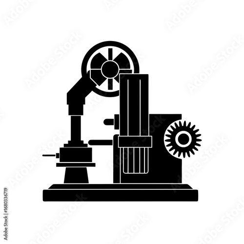 vector silhouette of a side profile cold milling  