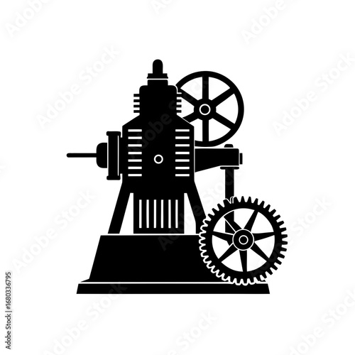 vector silhouette of a stylized cold milling  powe