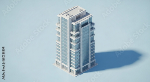 Isometric building illustration of modern architecture design for real estate and property development concept