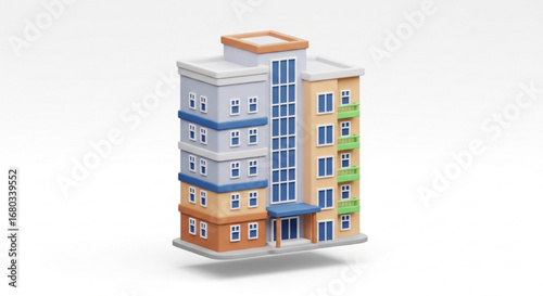 3d apartment building model for real estate visualization and architectural design projects and urban planning needs