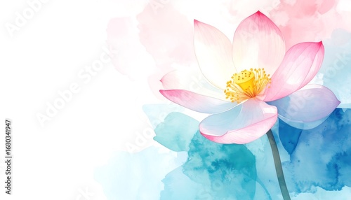 Delicate lotus flower illustration