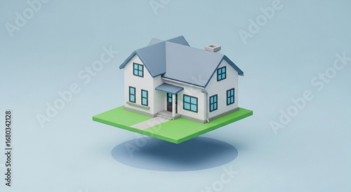 Dream home illustration for real estate marketing and property investment with modern architectural design