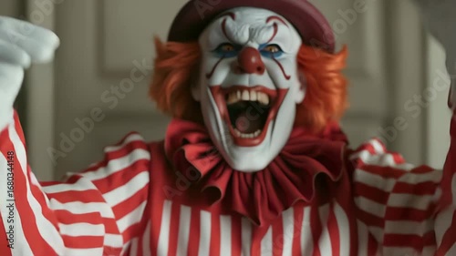 crazy scary evil laughing clown, 4K Video 
