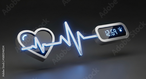 Heartbeat monitor digital display healthcare technology medical device vital signs pulse rate tracking system