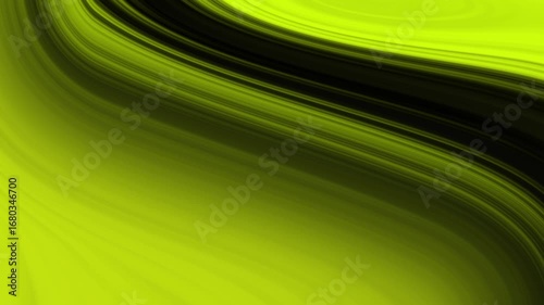Abstract flowing vibrant lime green and black liquid texture background