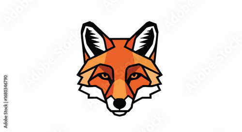 Geometric fox head illustration for logo design and branding.