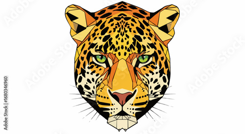 Detailed Jaguar Head Portrait.
