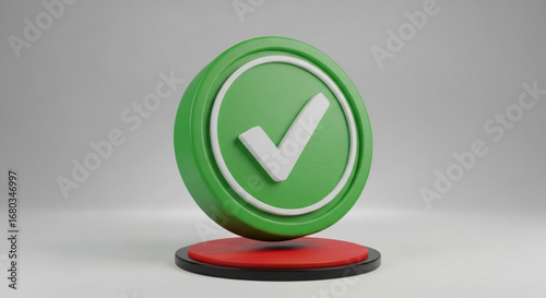 Green check mark icon symbol for approval success and validation confirmation sign graphic checkmark design
