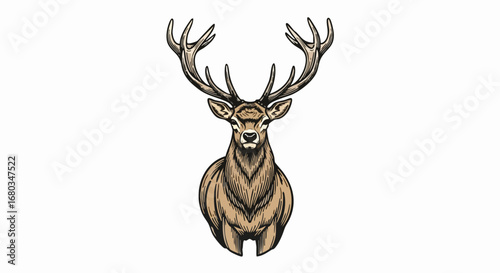 Majestic Deer Head Illustration.