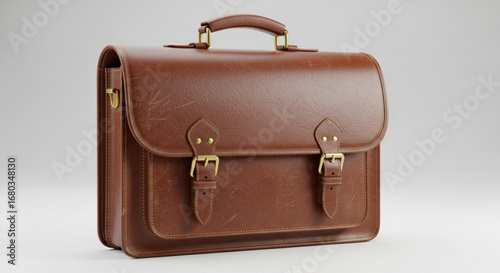 Vintage brown leather briefcase satchel bag for men and women professional business travel accessories
