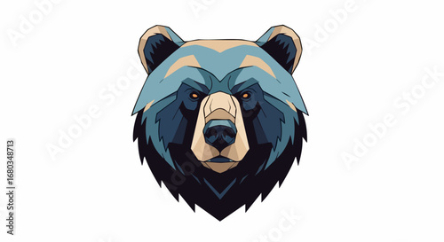 Stylized Geometric Bear Head Emblem.