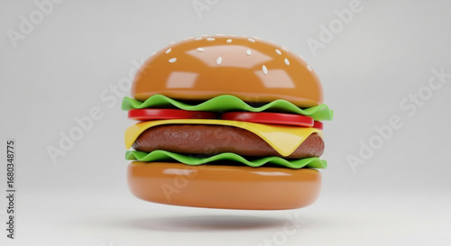 Delicious burger with cheese lettuce and tomato perfect for fast food restaurant menu and food blog posts