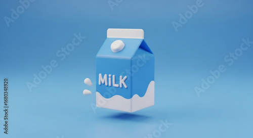 Stock vector milk carton illustration design template with splash dairy product beverage fresh drink concept
