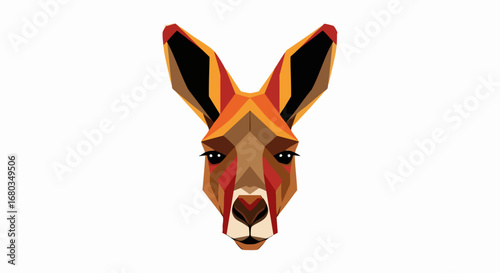 Geometric Kangaroo Head Illustration.
