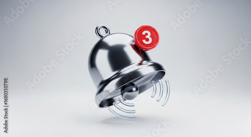 Get notified bell icon with alert notification reminder symbol for web and app design use cases