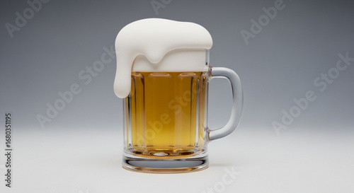 Refreshing beer mug with frothy head perfect for summer celebration and brewery advertising campaign image