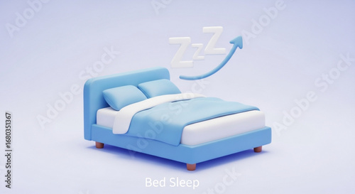 Bed sleep quality improvement concept good night rest and healthy lifestyle bedroom furniture illustration
