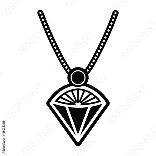 vector illustration of a pendant with a chain