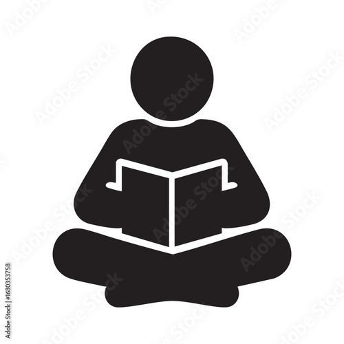 
Cross-Legged Reader Silhouette Icon