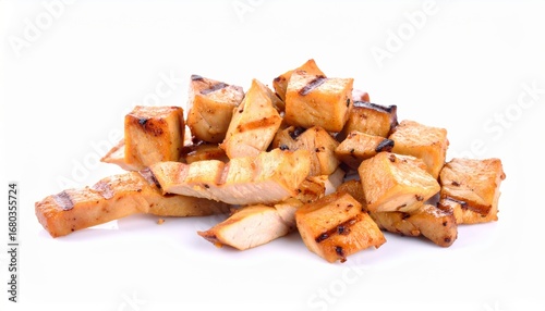 Grilled chicken cubes and strips