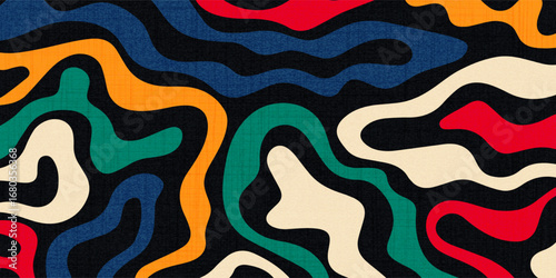 Collection of 70s poster, banner, cover, card. background . Set of retro wall decoration, groovy, trippy, colorful line. Vintage hippie wall art for interior, decorative, dots flayer simple and trendy