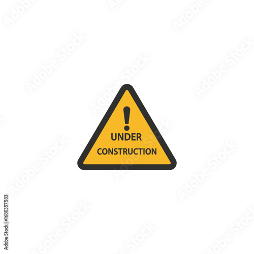 A prominent yellow triangular warning sign with a bold exclamation mark and 'Under Construction' text indicates ongoing development or a temporary website status.