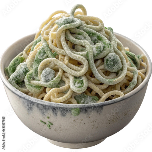 Delicious pasta dish with unique green vegetables, a culinary delight perfect for healthy eating campaigns and food blog content creation