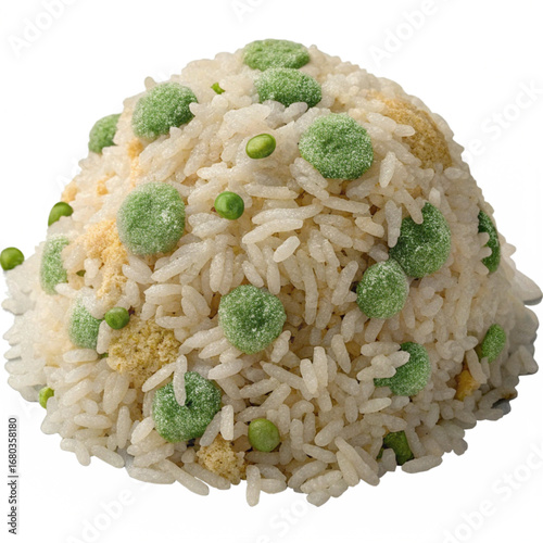 Delicious fried rice with peas, a vibrant and appetizing culinary creation ready for your next mouthwatering meal, a tasty dish