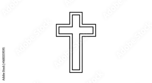 A Symbolic Icon: Contoured Religious Cross Illustrating Faith, Divinity and Spiritual Beliefs