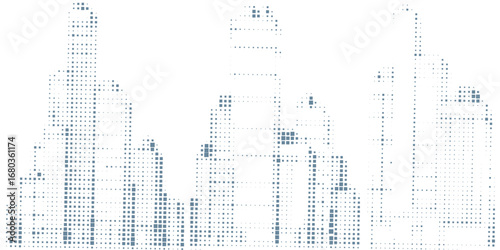 City buildings abstract background. Smart city, urban concept, real estate, organization office, future cityscape, skyline panorama, skyscraper architecture, building construction tech concept. Eps10