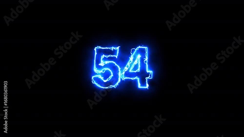 Countdown timer animation from 60 to 0 , One minute countdown timer from 60 to 0 on transparent background,  Countdown animation with alpha channel.