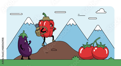 Vegetable Adventurers Embark On a Mountain Expedition, Sharing a Funny, Engaging Journey
