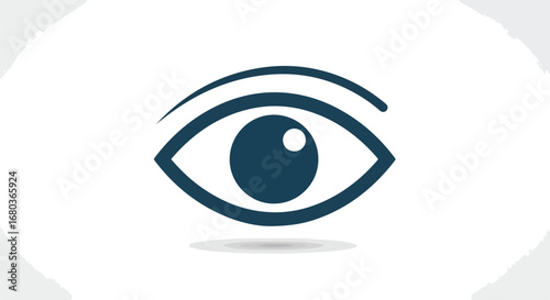 Minimalist Eye Icon Illustration Emphasizing Clarity and Focus with Simplistic Design Elements and Visual Acuity Depiction