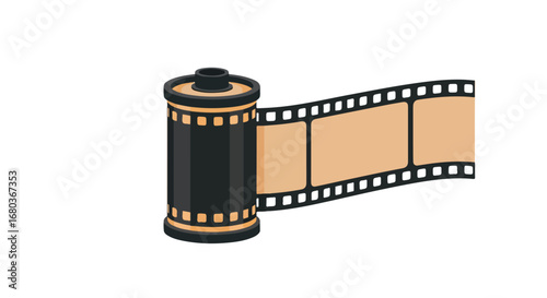 Iconic photographic roll illustration showcasing visual storytelling through celluloid medium and cinematic traditions, highlighting a nostalgic