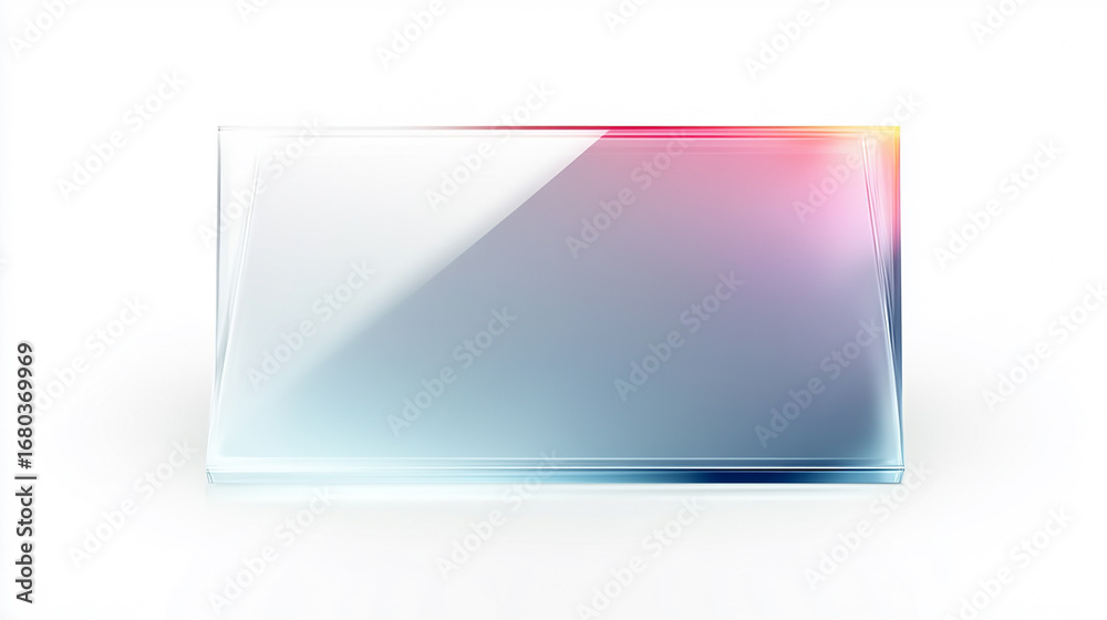 Fototapeta premium Minimalist Glass Panel with Soft Light Reflection. Modern Transparent Design