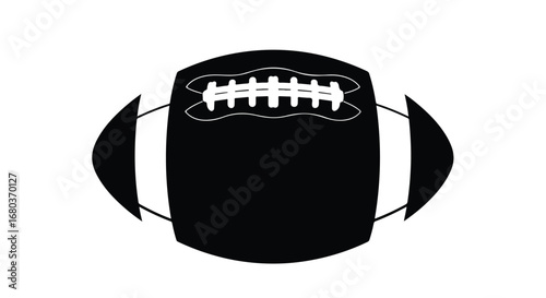 Graphic representation of an american football showcasing a strong silhouette design isolated on a clean white backdrop
