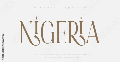 Elegant alphabet beauty logo font. Classic beautiful Modern luxury Serif Letter Minimal Fashion. Typography decoration logotype fonts, wedding, logos. vector illustration
