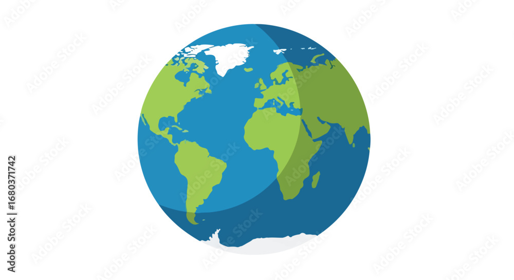 Naklejka premium Stylized earth globe illustration representing continents and oceans, perfect for educational or geographical themes and global connection ideas