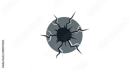 A Fractured Reality: A Graphic Representation of Damage and Vulnerability in a Modern Design Depicting Imperfect Spherical Form