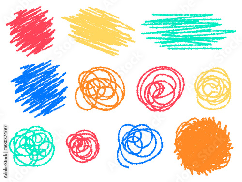 イライラ、モヤモヤ、などのストレスを表現したぐちゃぐちゃの線画アイコン