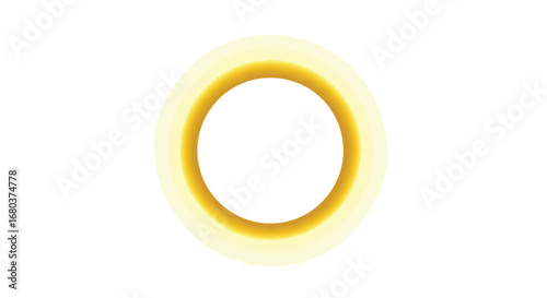 A minimalist golden ring glowing with soft light against a pristine white background, ideal for designs and digital artwork creation