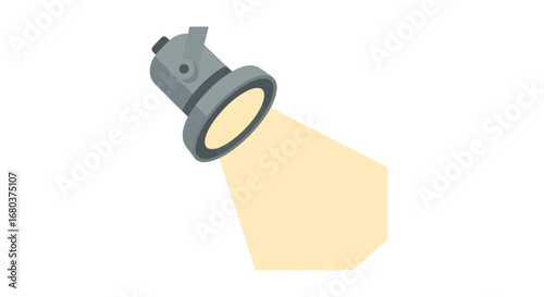Studio lighting illustration illuminating stark white backdrop with creative flare enhancing focus and minimalist presentation style