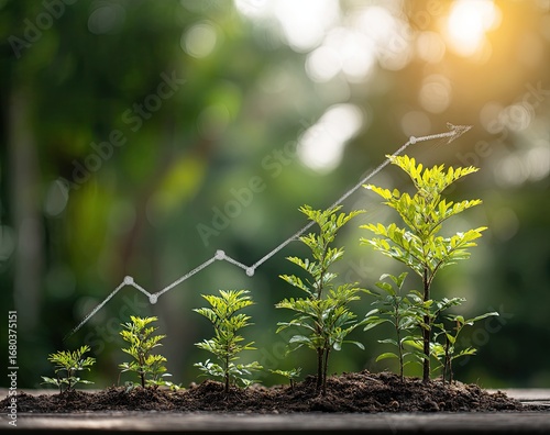 Growing plants, upward trend, growth